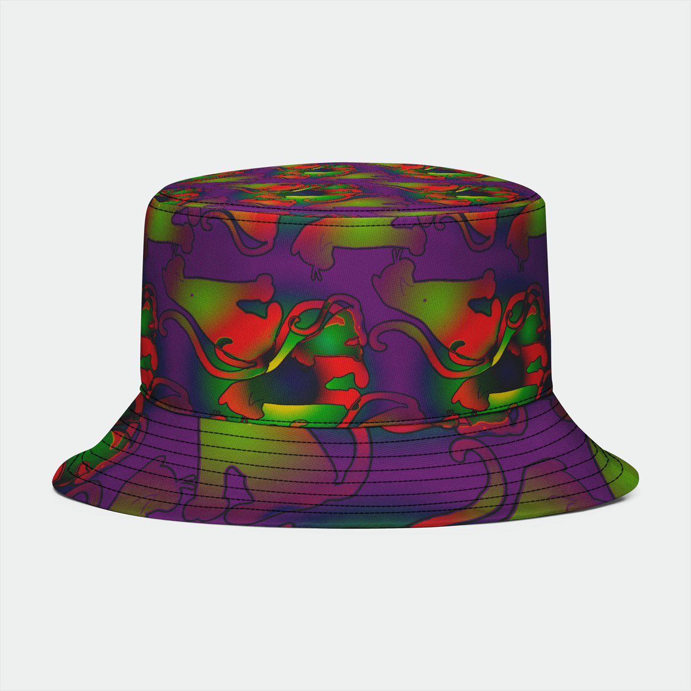 Rainbow Cats Pattern Bucket Hat