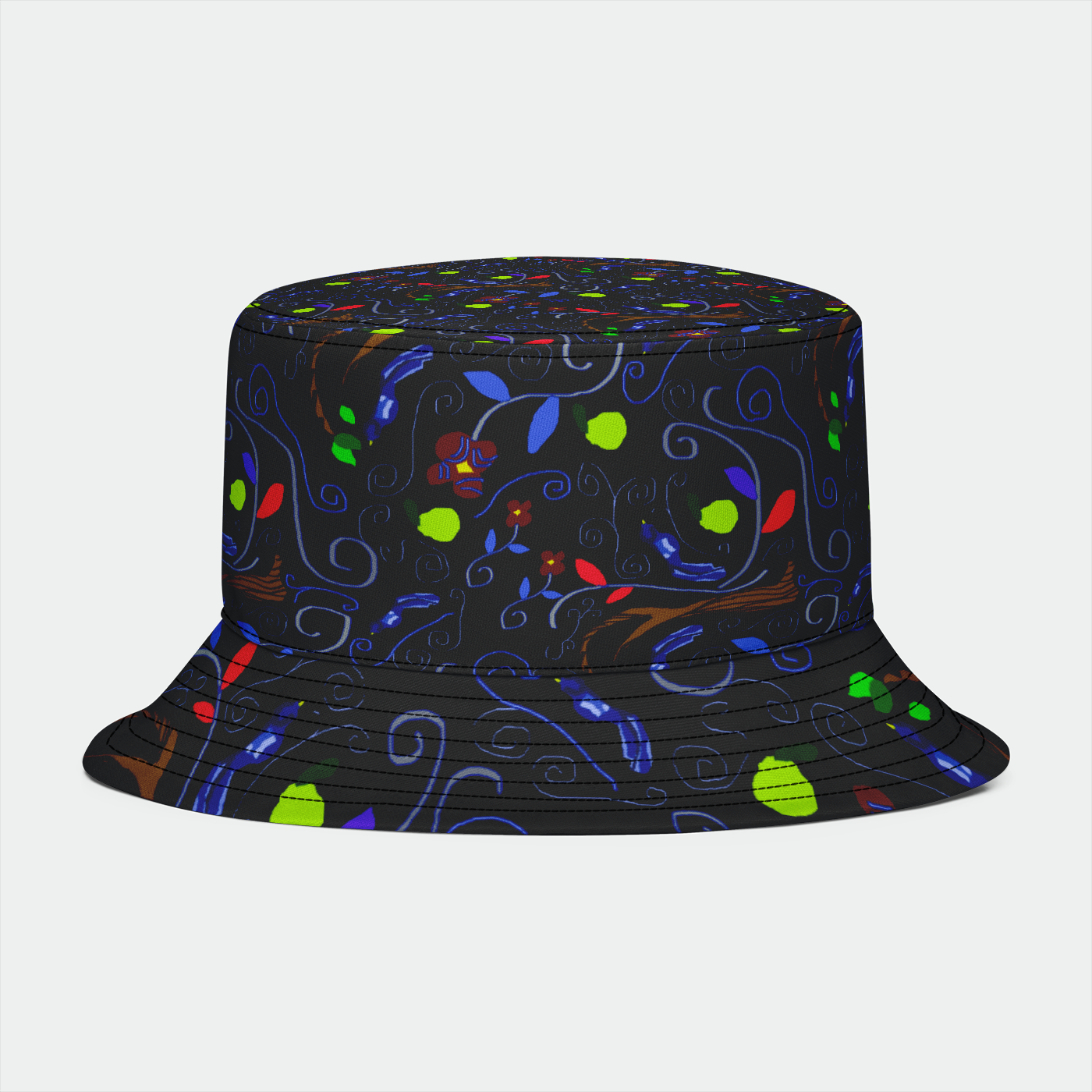 Birds and Scrolls Bucket Hat