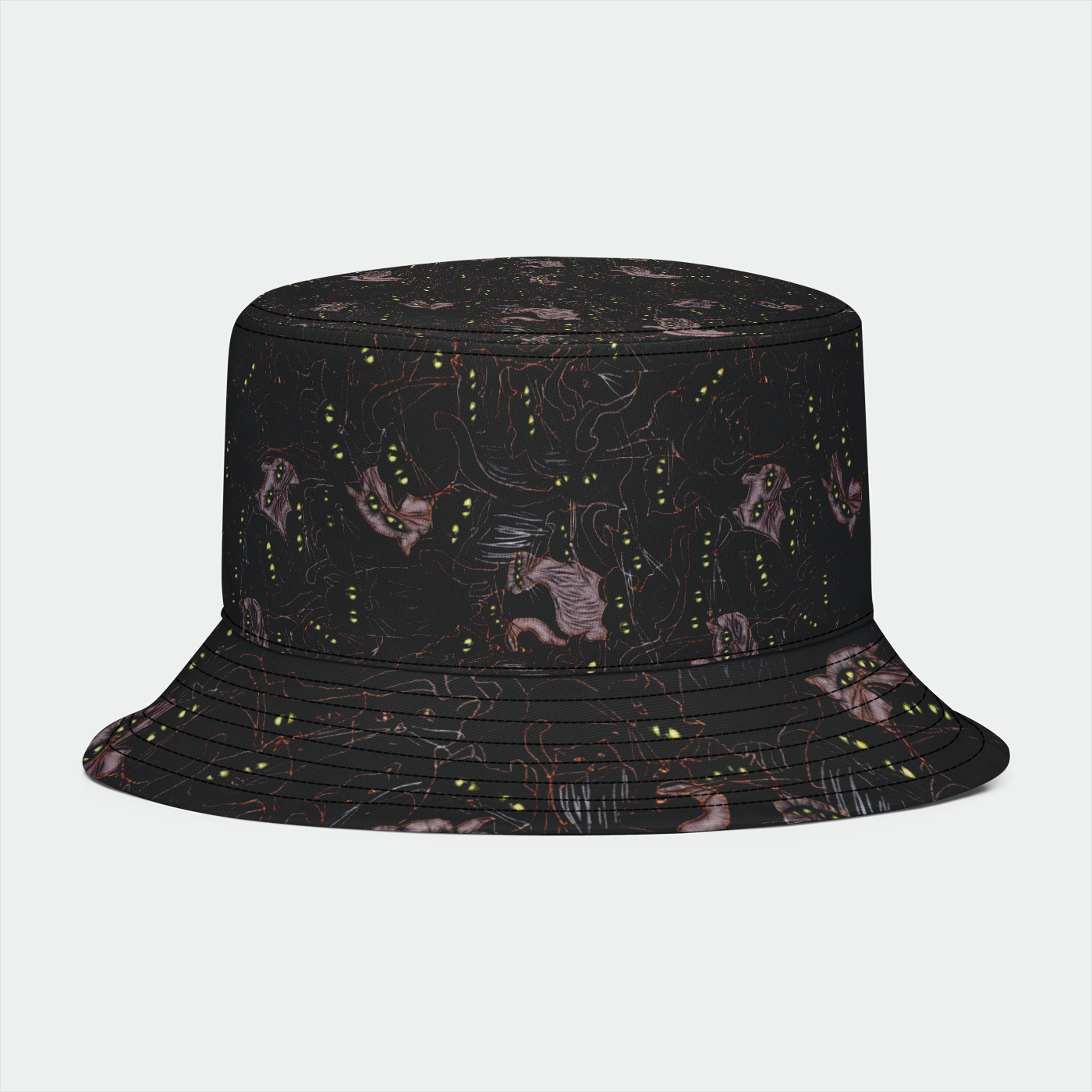 Black Cats Pattern Bucket Hat