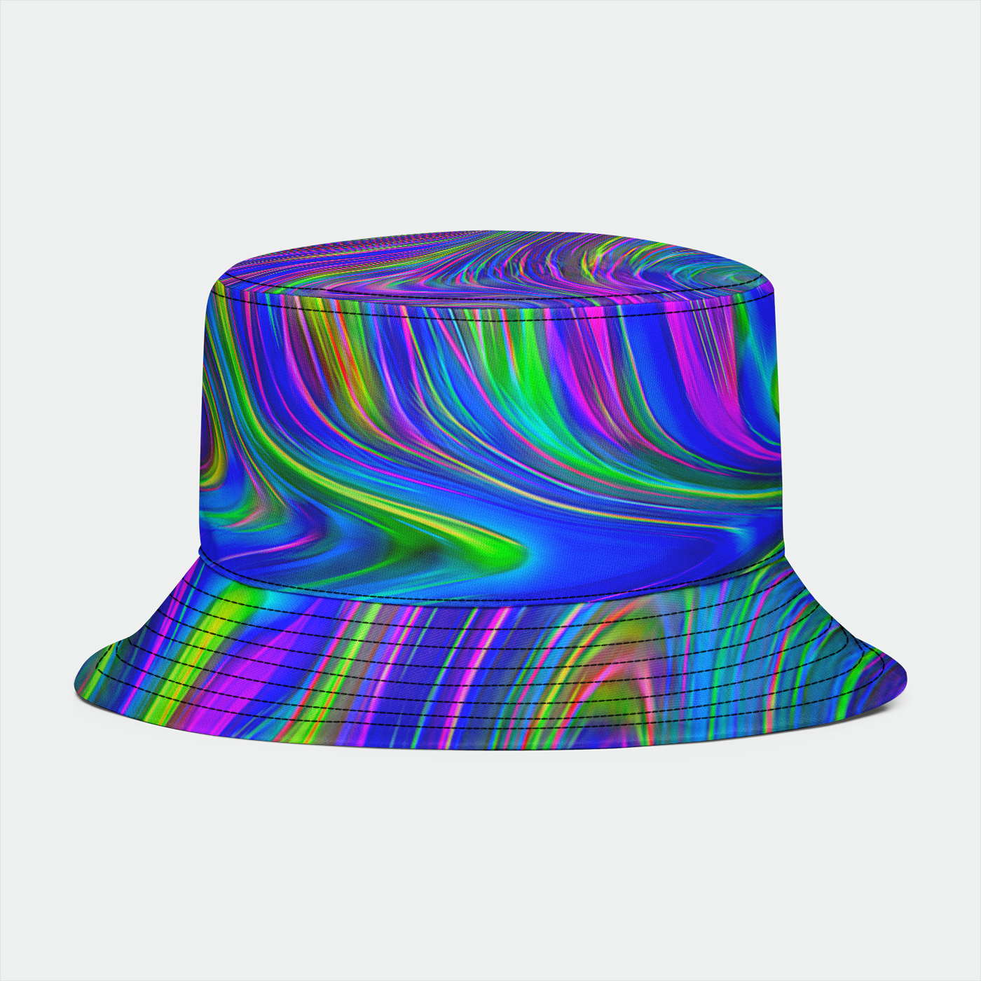 Abstract With Blue Bucket Hat