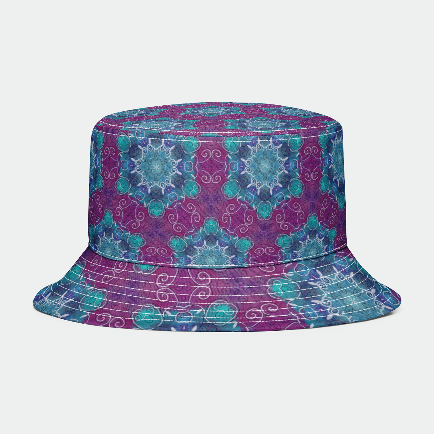 White Swirls Honey Comb Bucket Hat