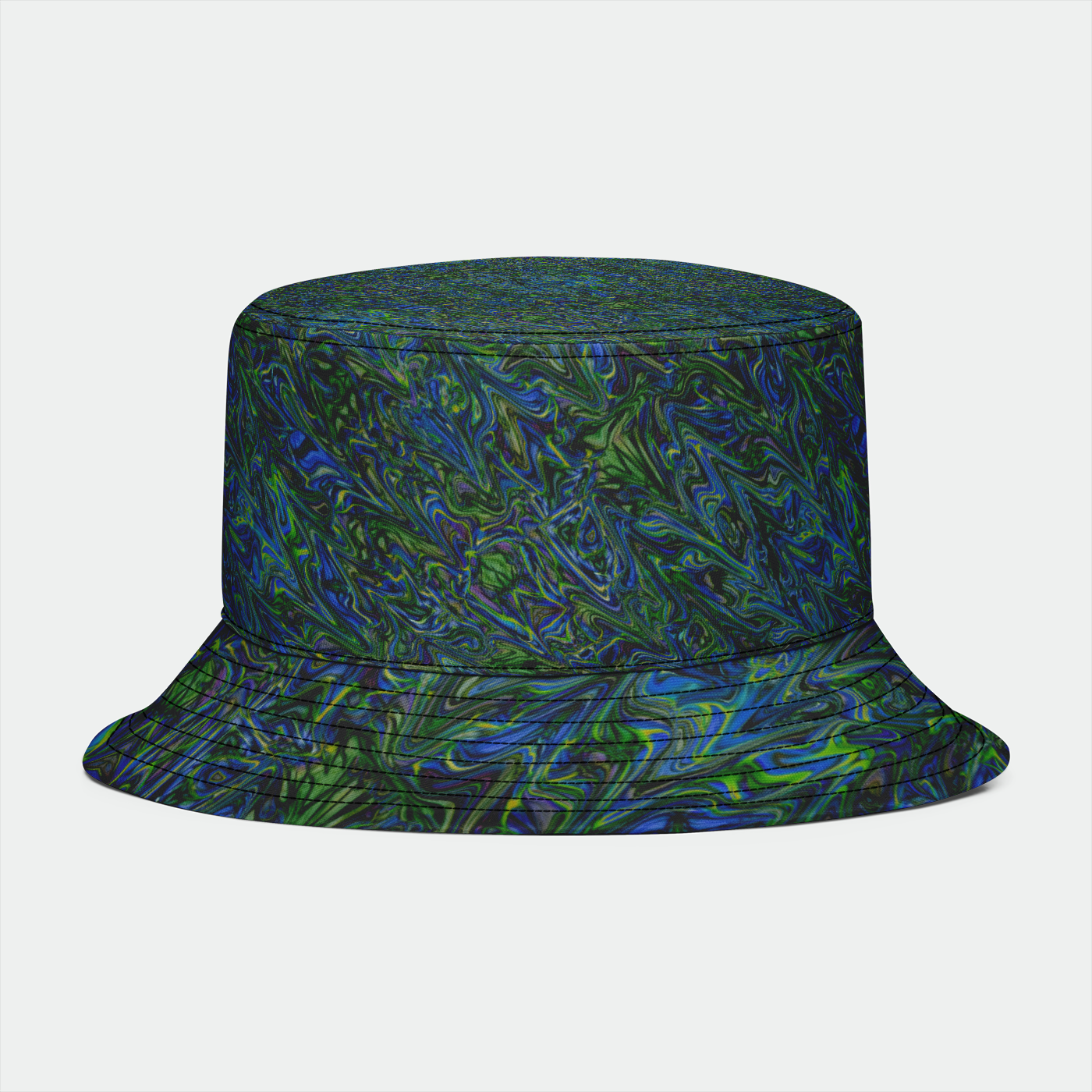 blue Green Liquid Marbling Bucket Hat