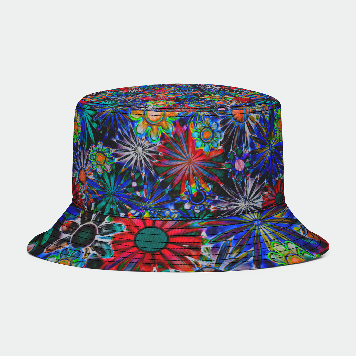 Green and Red Daisies  Bucket Hat