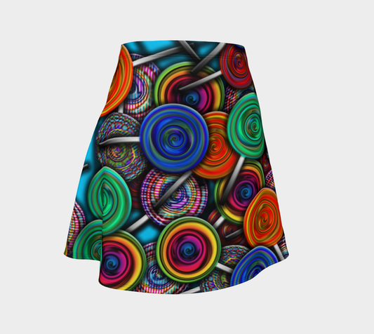 Colorful lollipops Flare Skirt