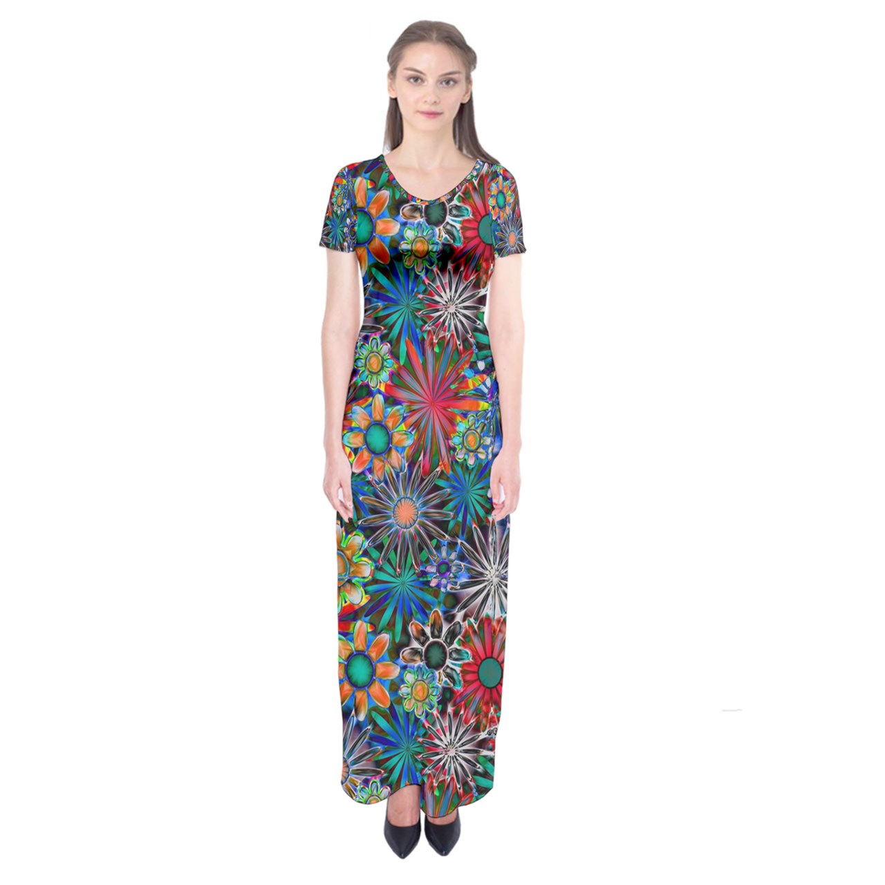 Daisy Garden Short Sleeve Maxi Dress