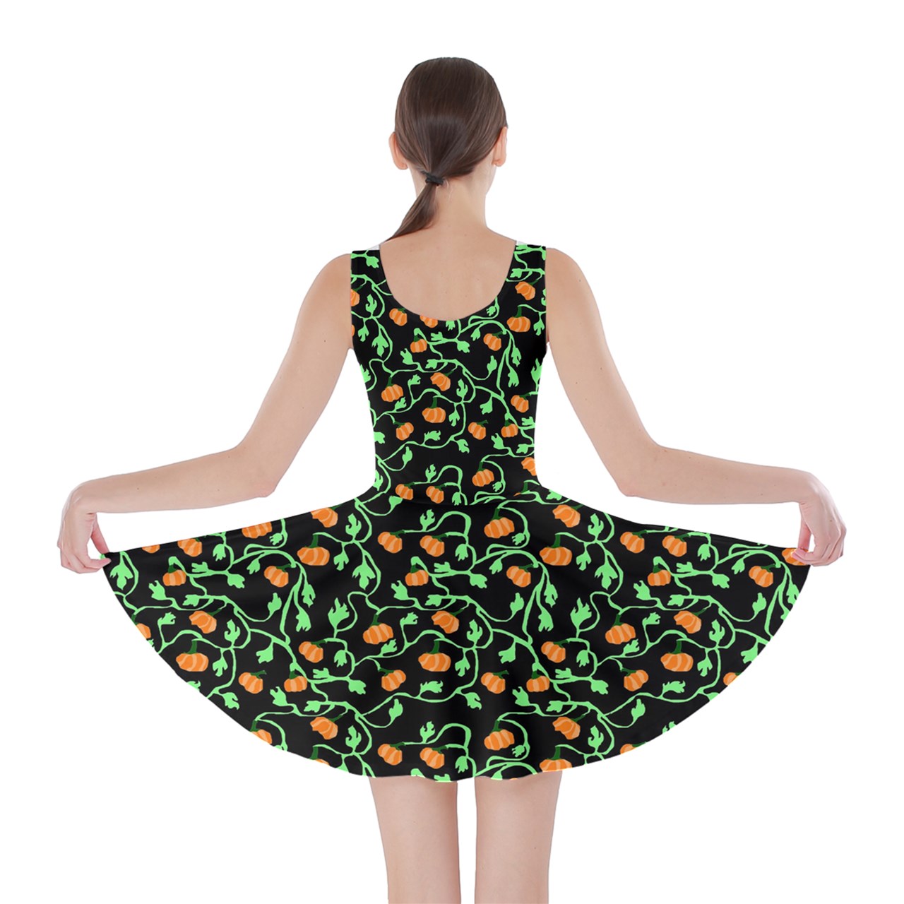 Pumpkin Vines Skater Dress