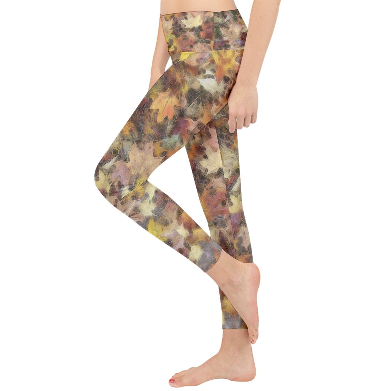 Late October Leaves Light Lightweight Velour Classic Yoga Leggings