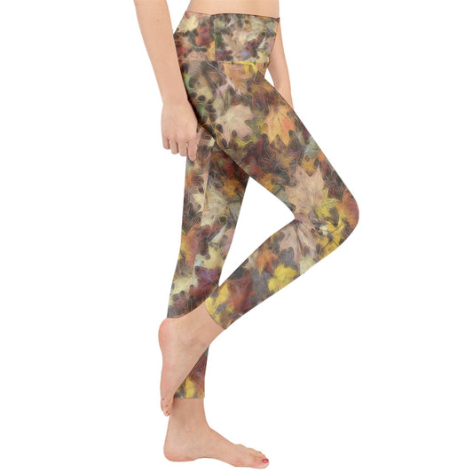 Late October Leaves Light Lightweight Velour Classic Yoga Leggings