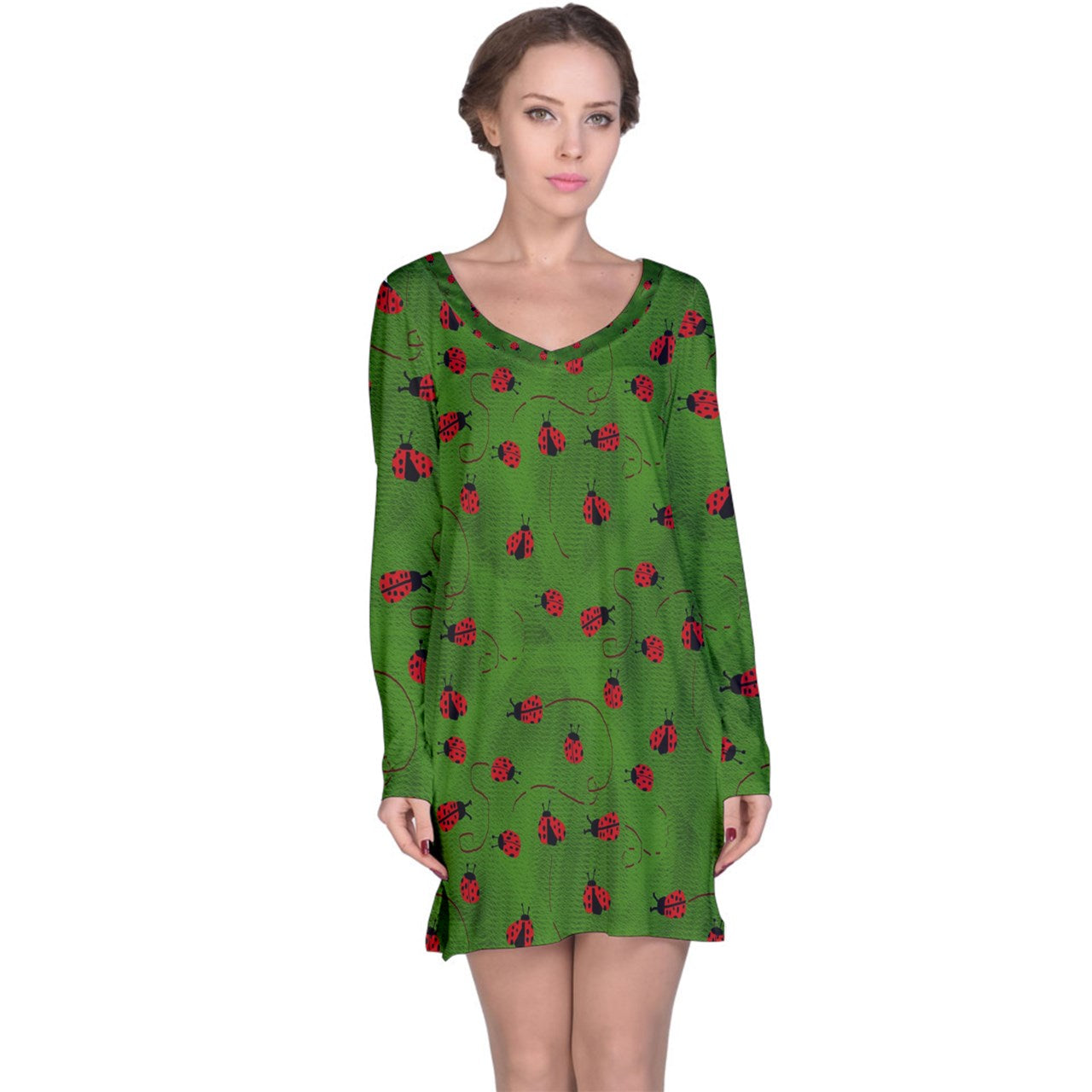 Ladybugs  Long Sleeve Nightdress