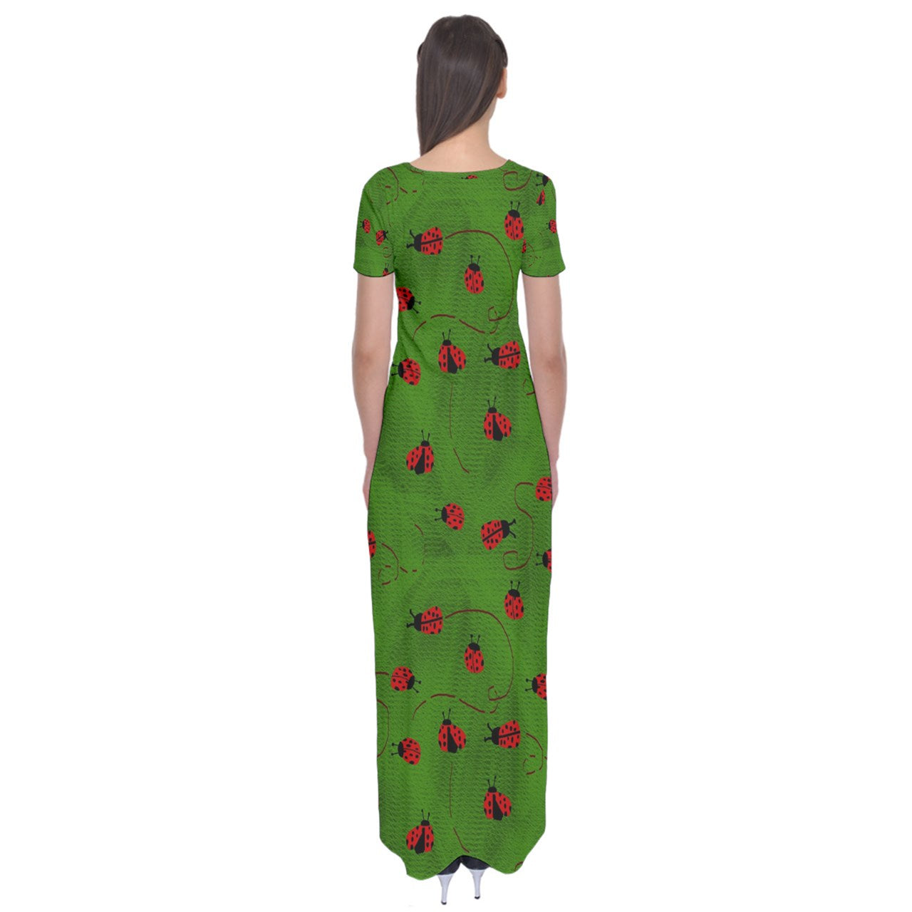 Ladybugs  Short Sleeve Maxi Dress