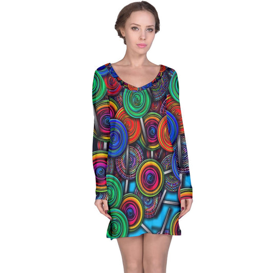 Colorful lolipops Long Sleeve Nightdress