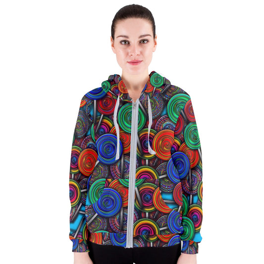 Colorful lolipops Women's Zipper Hoodie