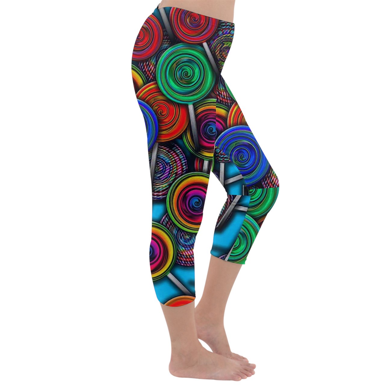 Colorful lolipops Capri Winter Leggings