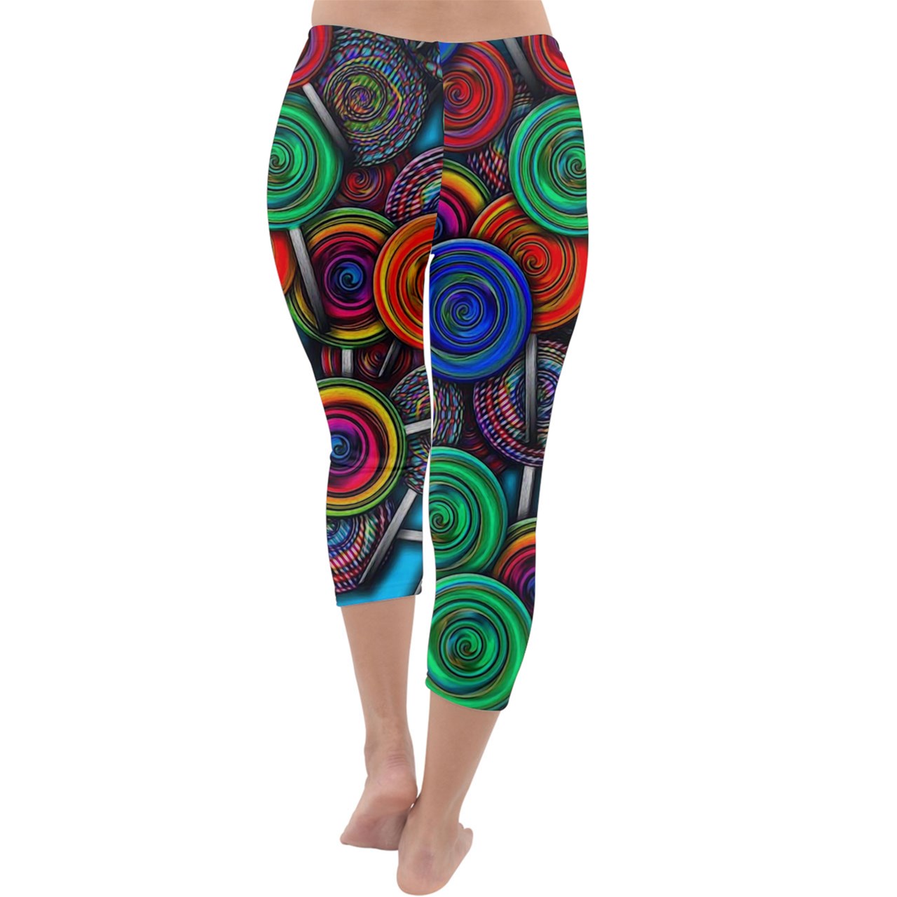 Colorful lolipops Capri Winter Leggings