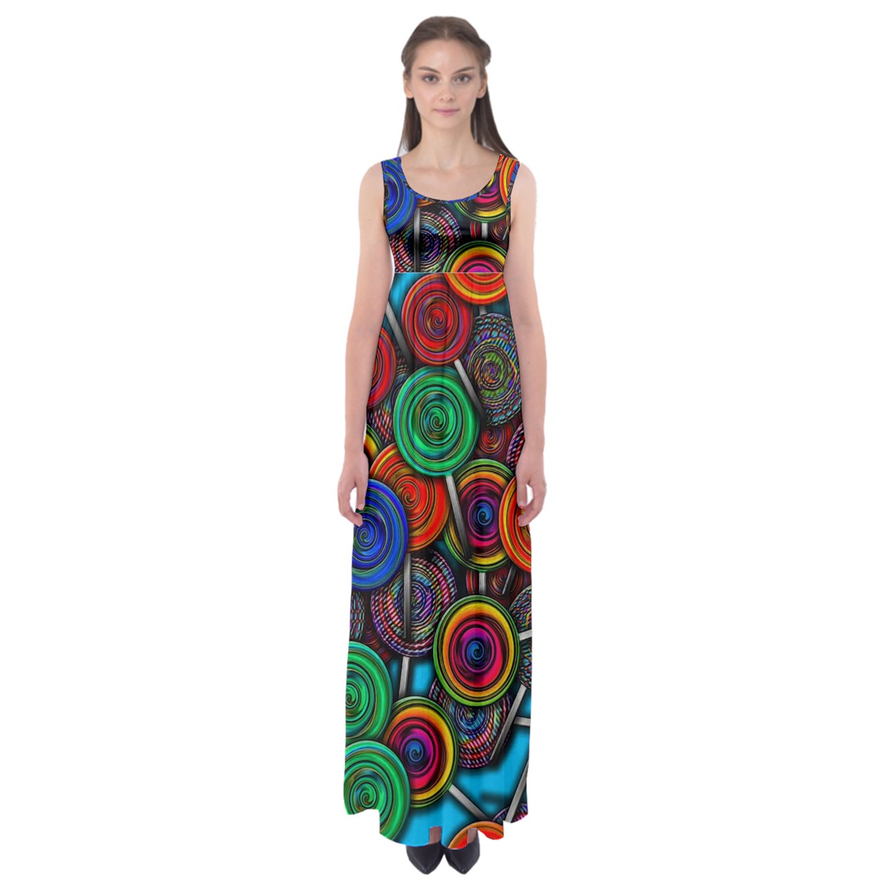 Colorful lolipops Empire Waist Maxi Dress