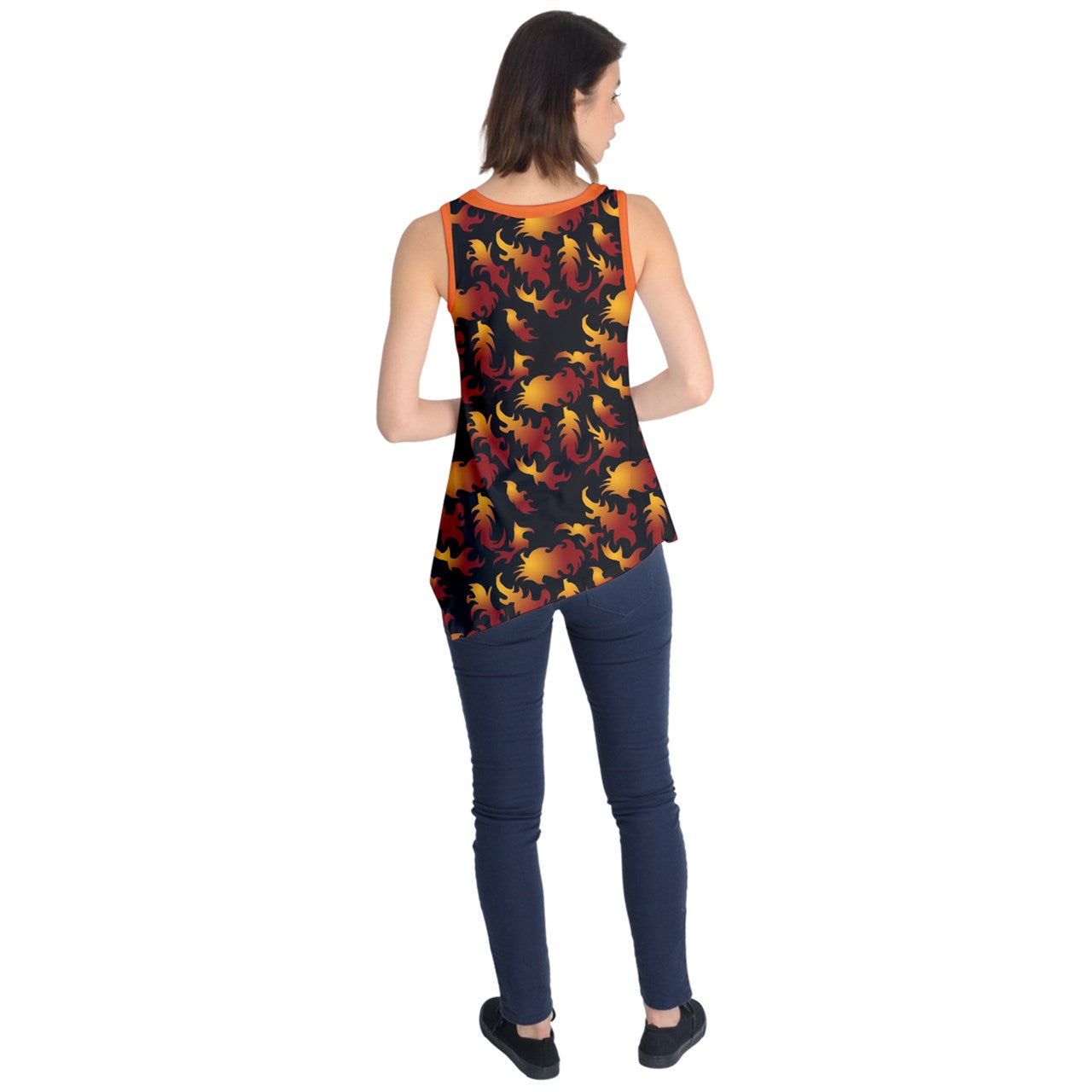Abstract Flames Pattern Sleeveless Tunic