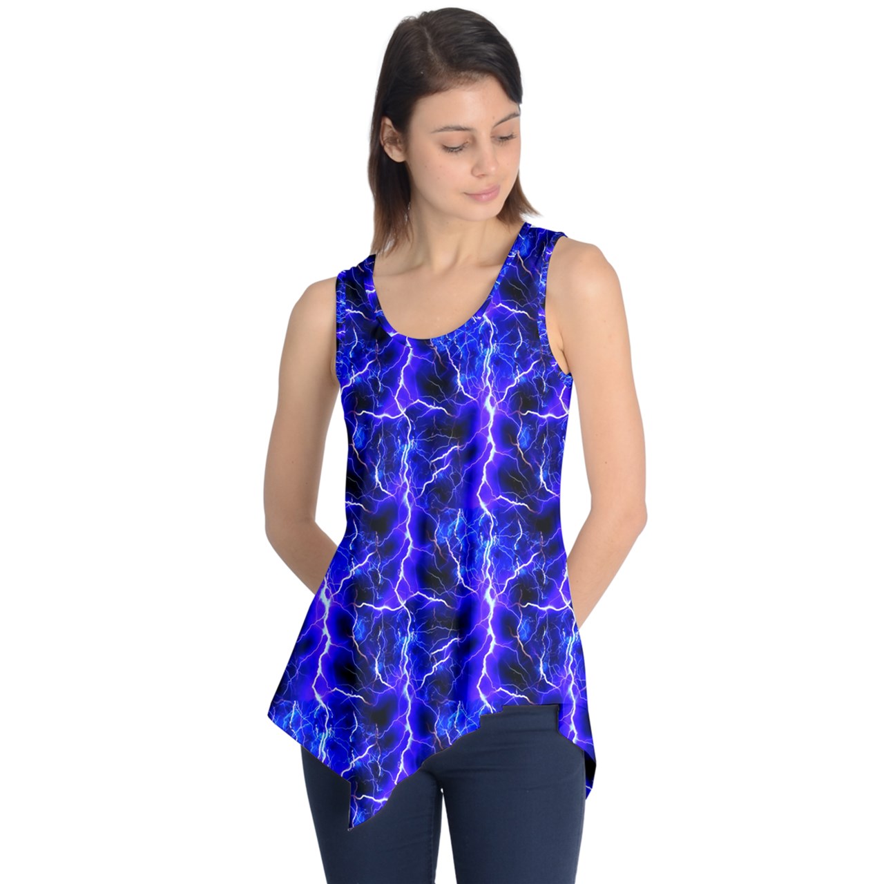 Blue Lightning Sleeveless Tunic