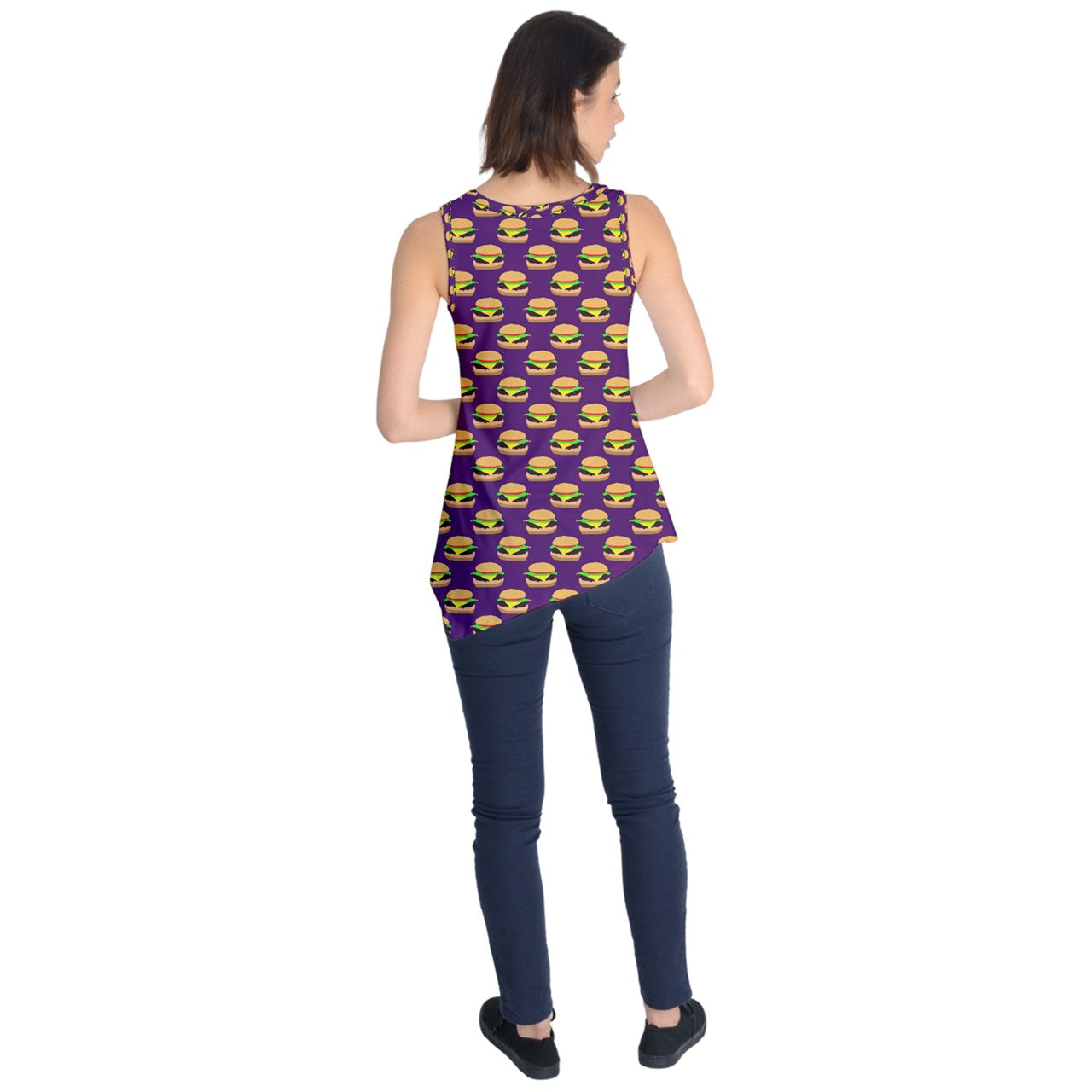 Burger Pattern Sleeveless Tunic