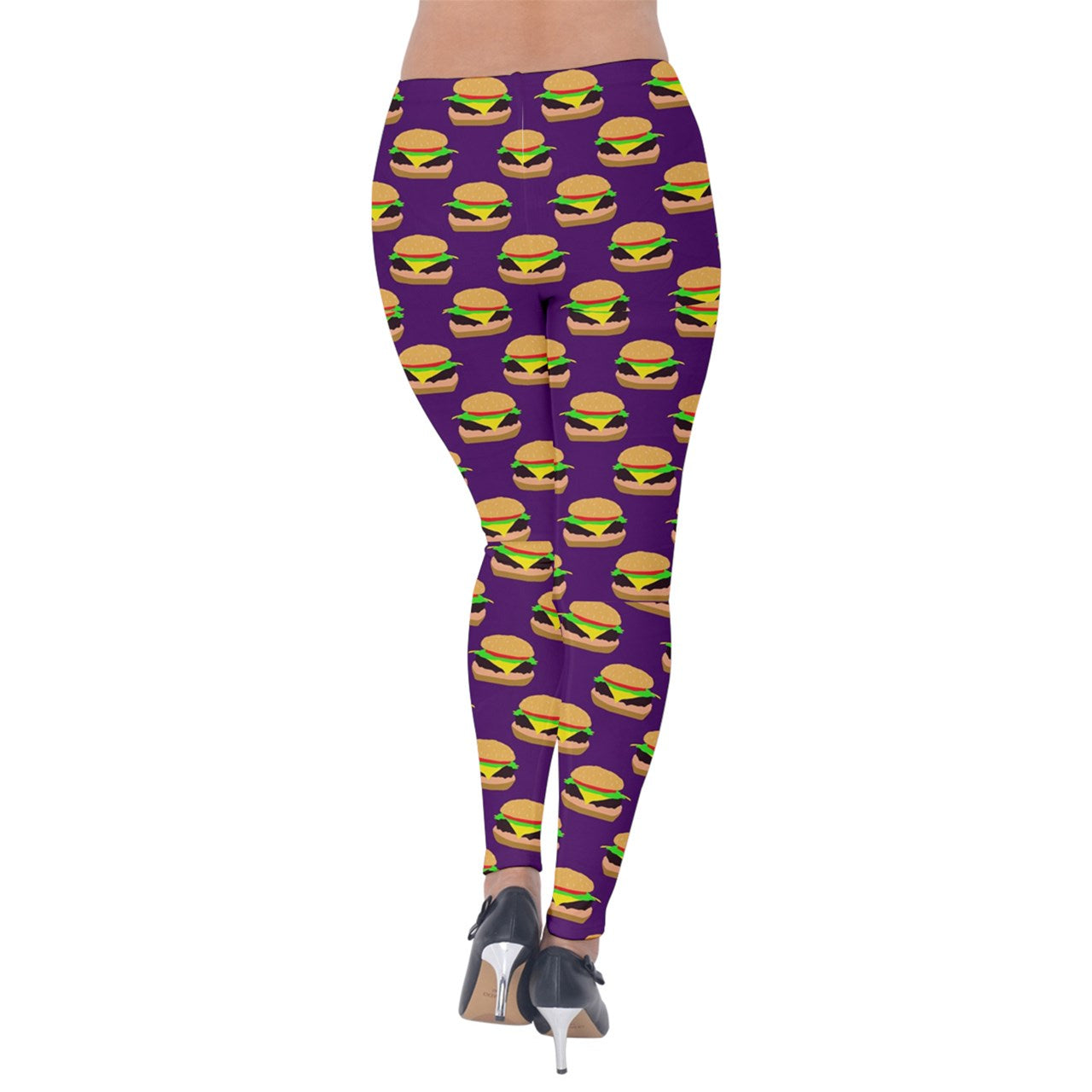 Burger Pattern Velvet Leggings