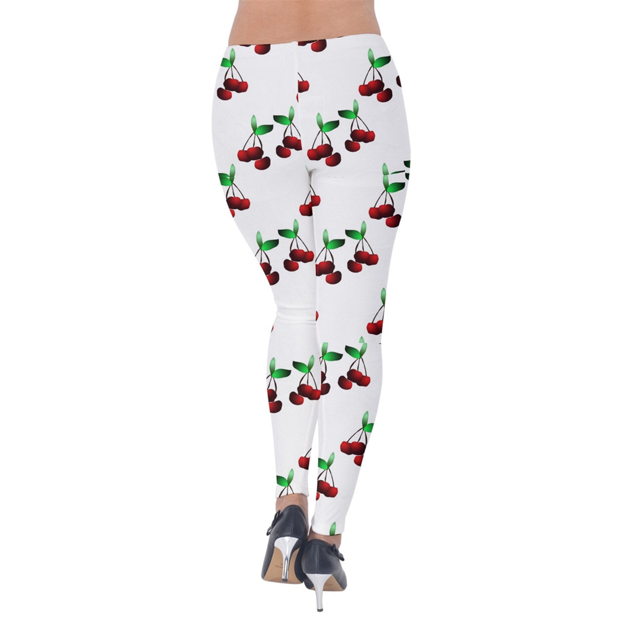 Cherries Pattern Velvet Leggings