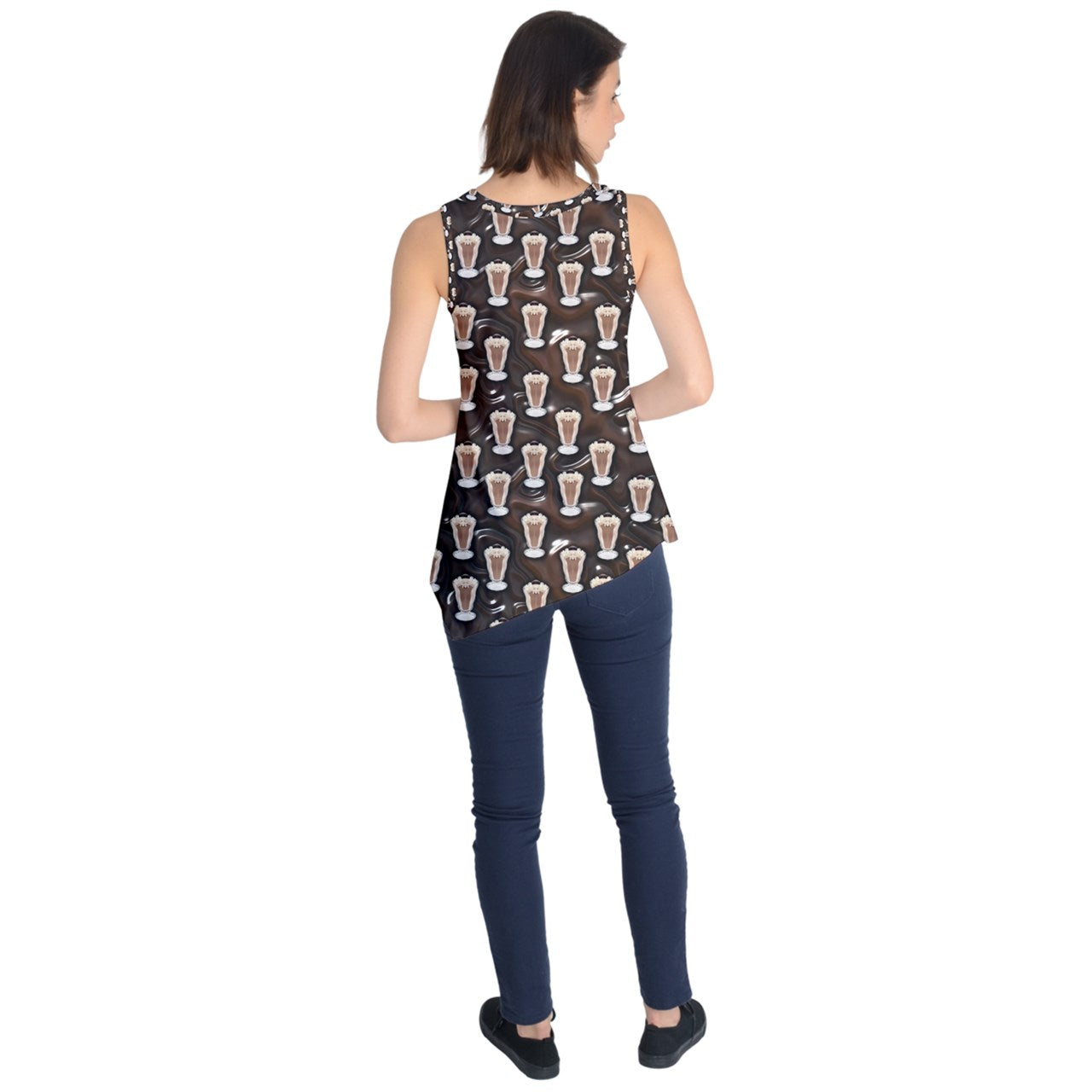 Chocolate Milkshake Pattern Sleeveless Tunic