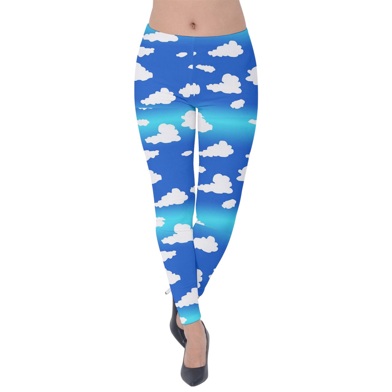 Clouds Pattern Velvet Leggings