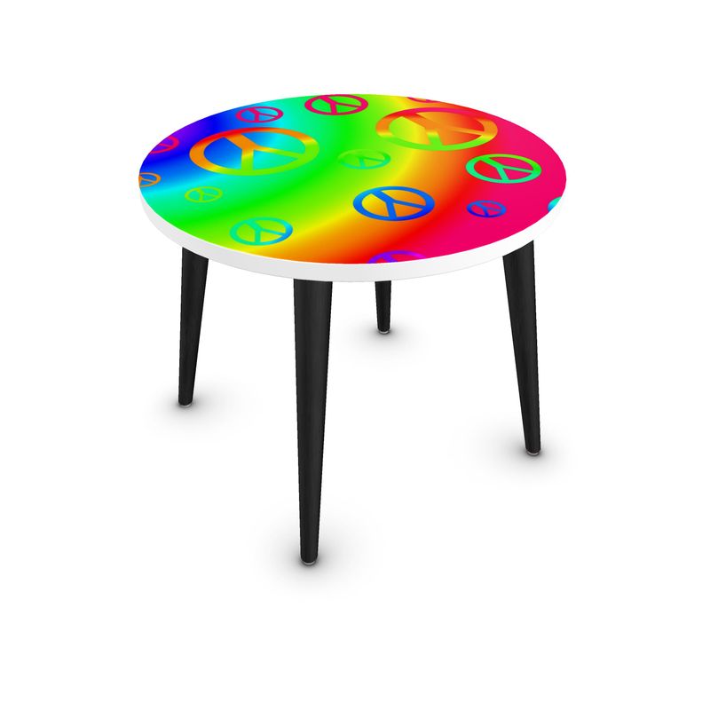 Rainbow Peace Sign Coffee Table