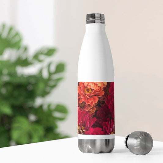 Peach and Pink Zinnias 20oz Insulated Bottle