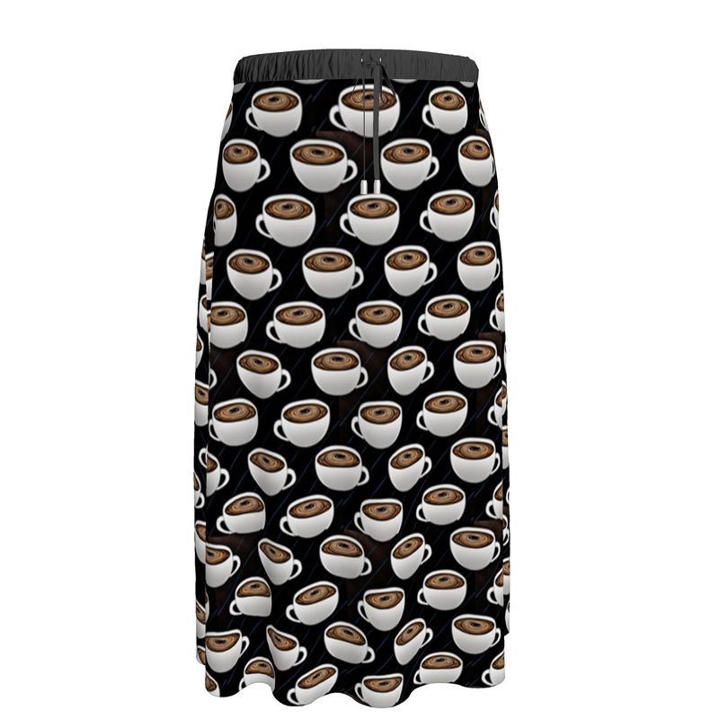 Coffee Cups and Stripes Skirt