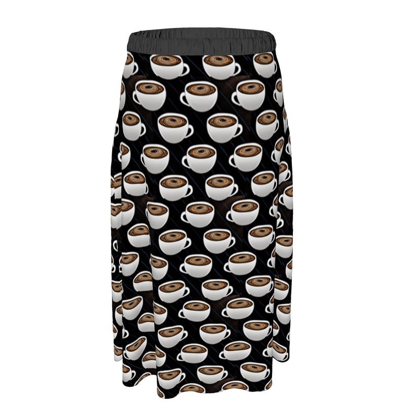 Coffee Cups and Stripes Skirt