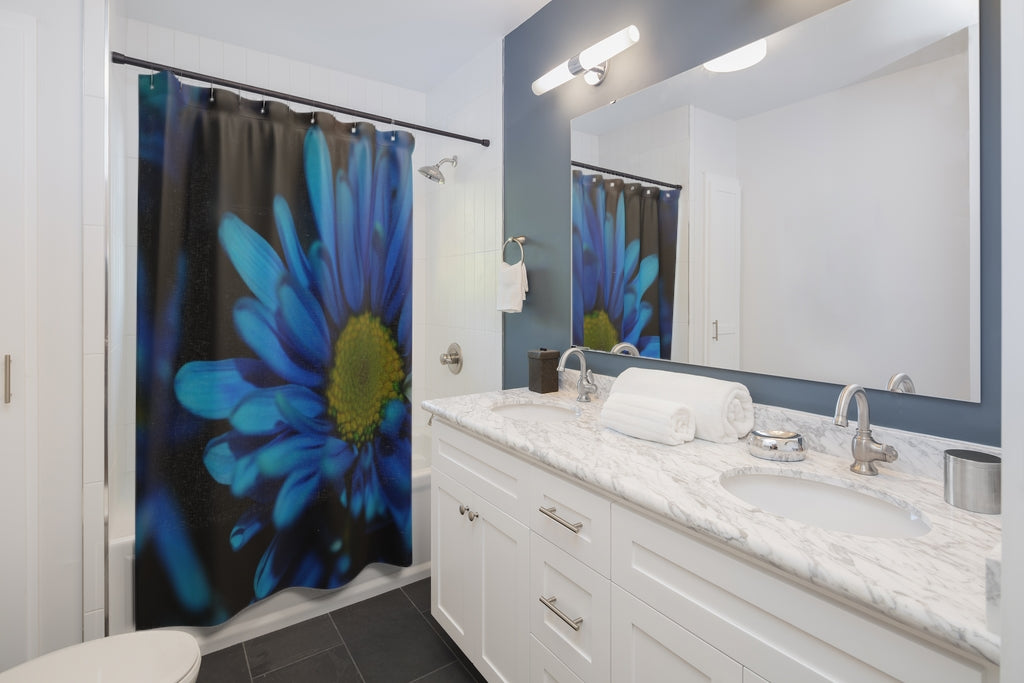 Blue Daisy Shower Curtains