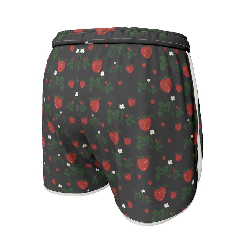 Wild Strawberries Pattern Womens Running Shorts
