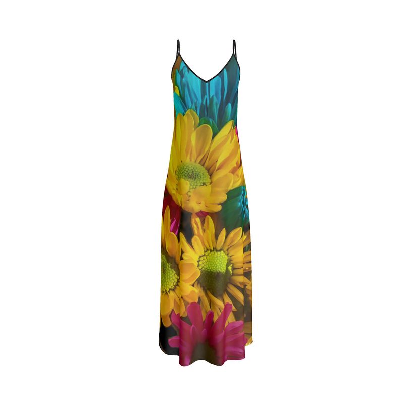 Bright Daisy Bouquet Slip Dress