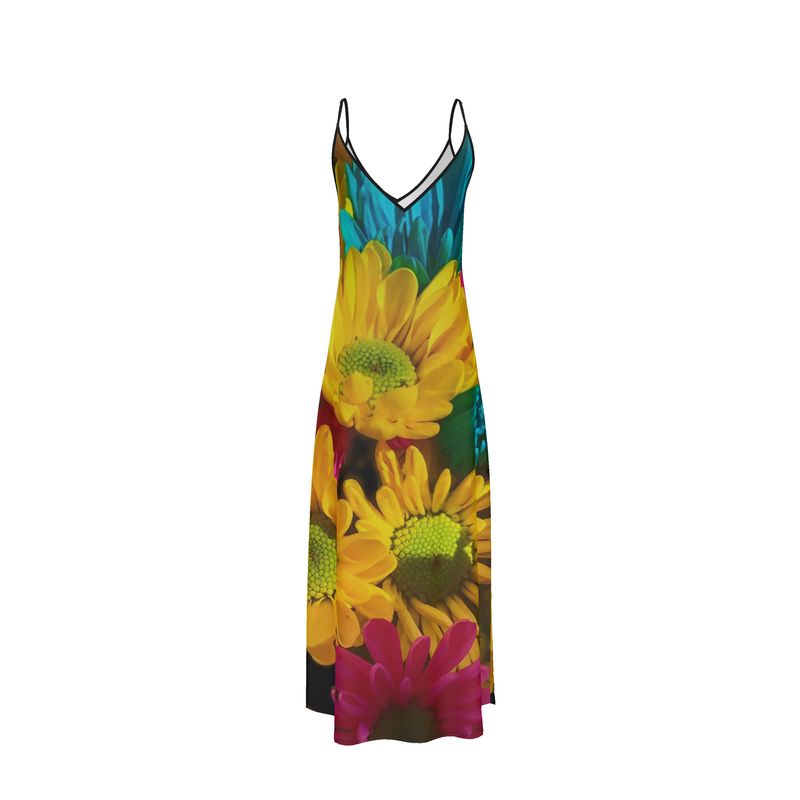 Bright Daisy Bouquet Slip Dress