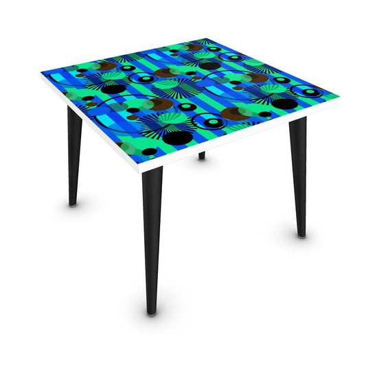 Blue Green Stripes and Dots Coffee table