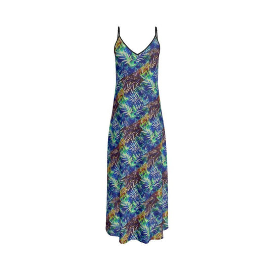 Liquid Foil With Foliage Slip Dress