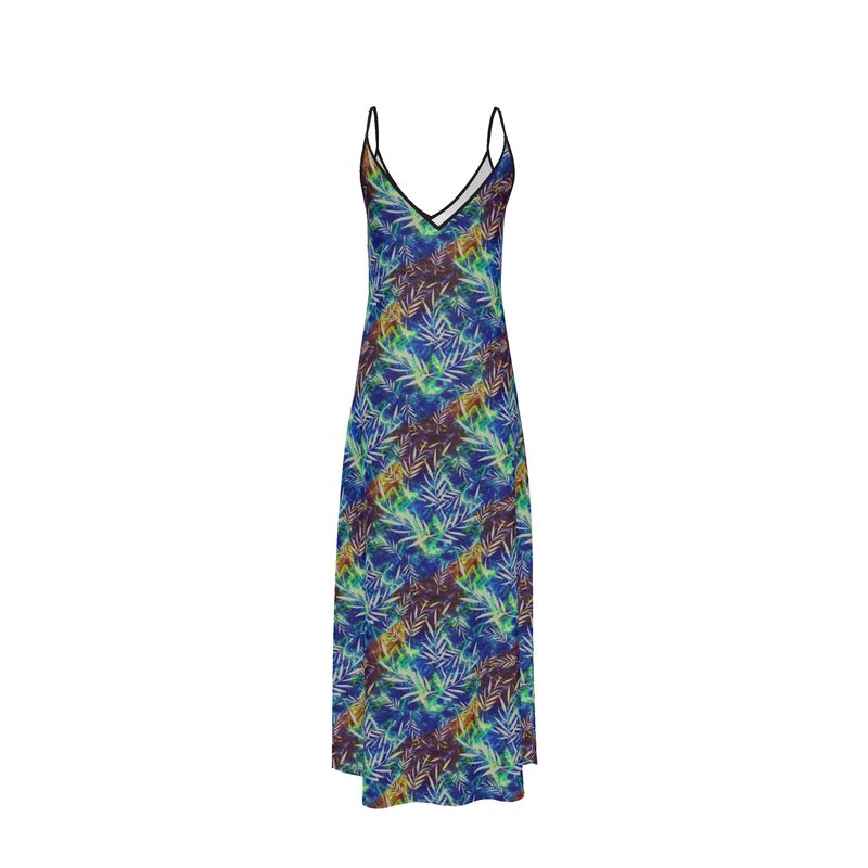 Liquid Foil With Foliage Slip Dress