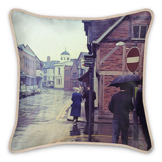 Rainy Day In England Silk Cushion