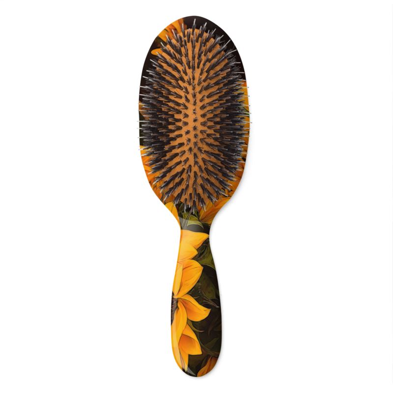 Sunflower Basket Hairbrush