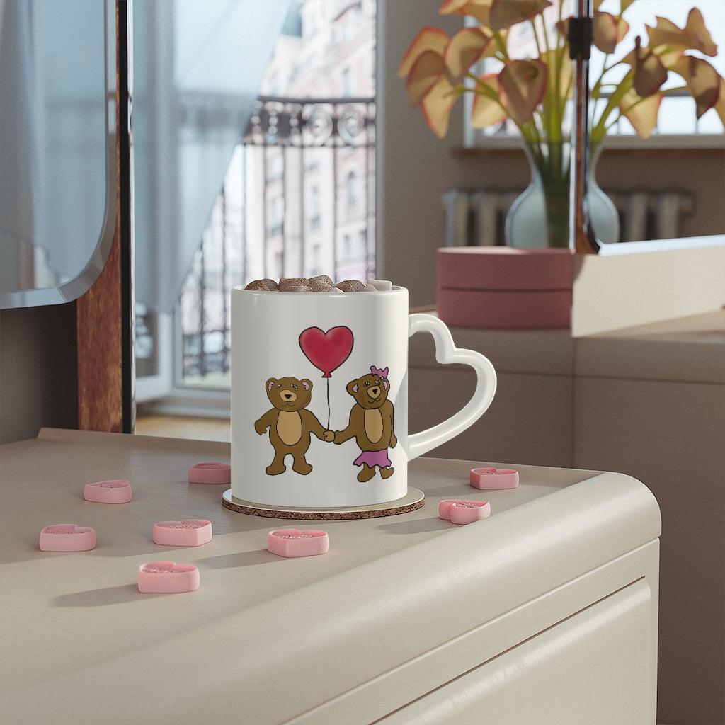 Teddy Bear Valentine Heart-Shaped Mug