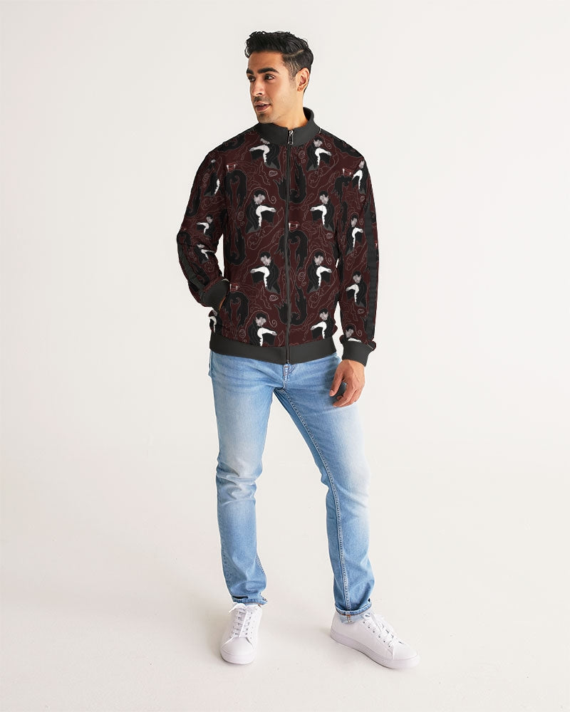 Vampire Pattern Men's Stripe-Sleeve Track Jacket