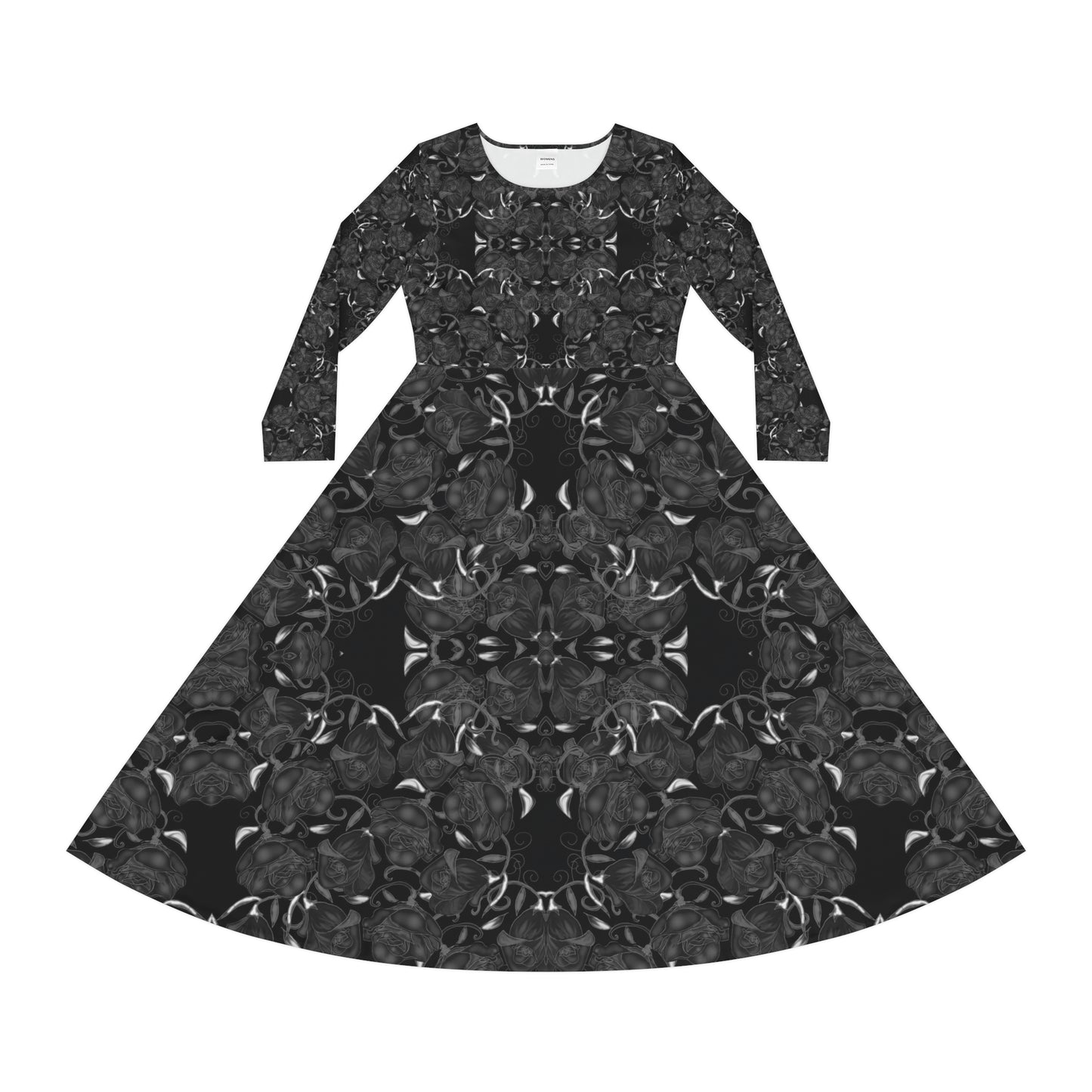 Black Roses Women's Long Sleeve Dance Dress