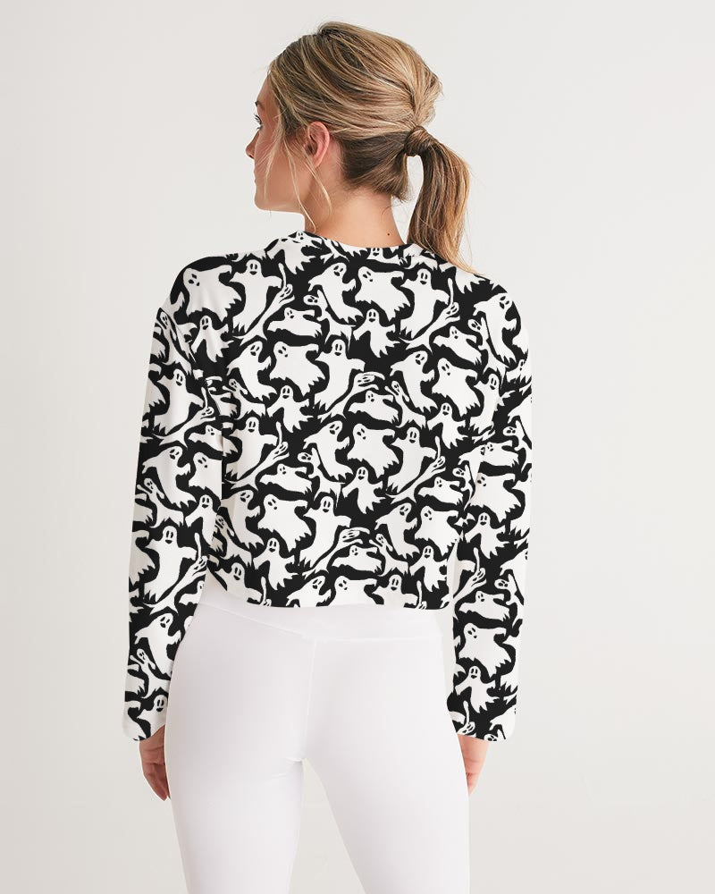 Ghosts Pattern Women's Cropped Sweatshirt