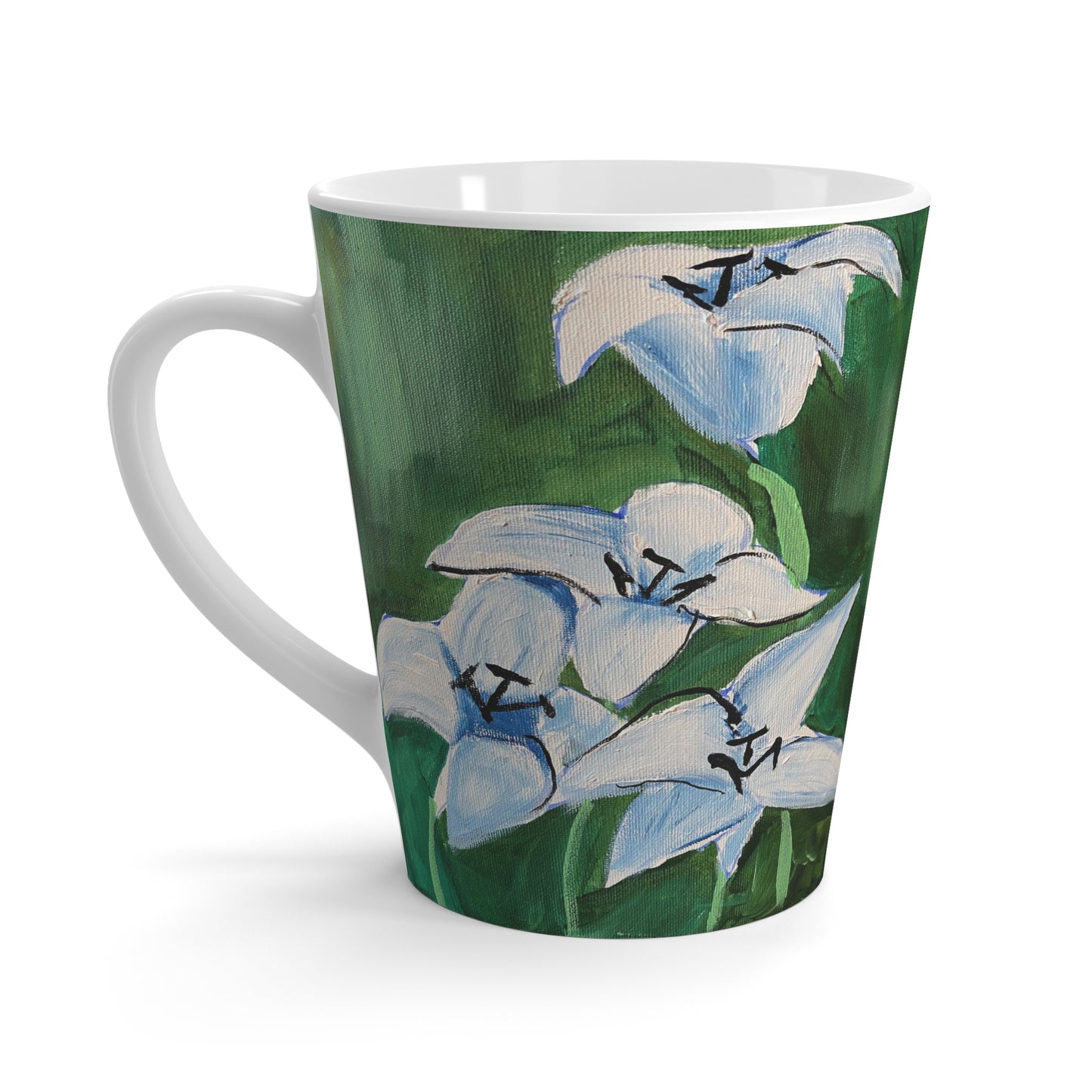 Lilies in Blue Latte Mug