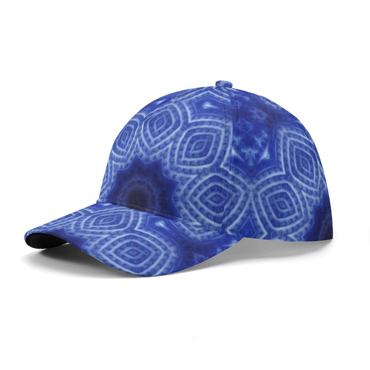 Blue and White Kaleidoscope All Over Printing Baseball Caps