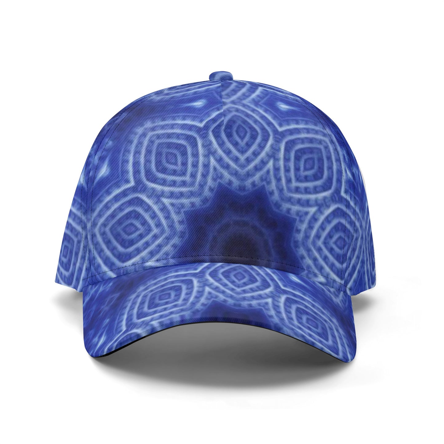 Blue and White Kaleidoscope All Over Printing Baseball Caps