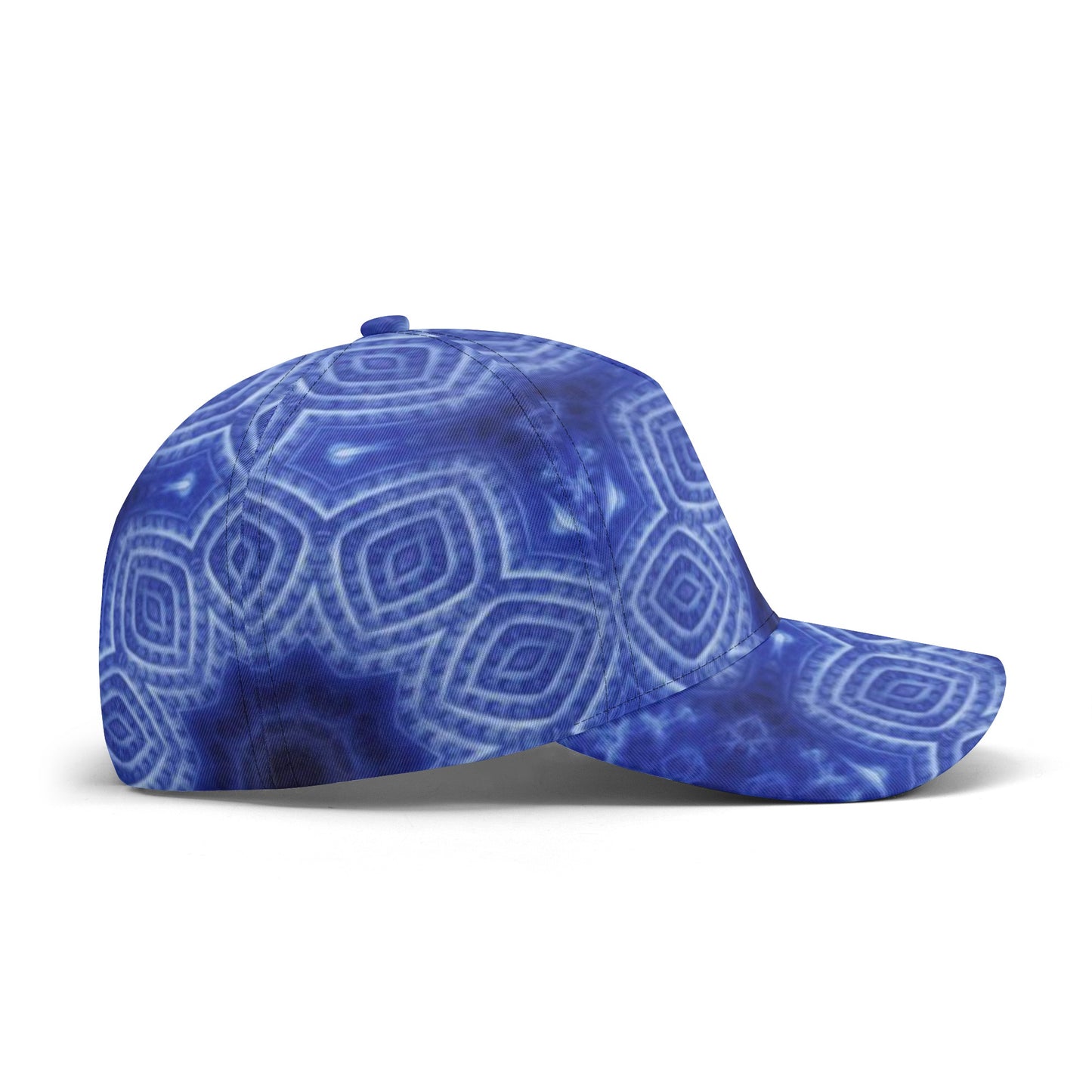 Blue and White Kaleidoscope All Over Printing Baseball Caps