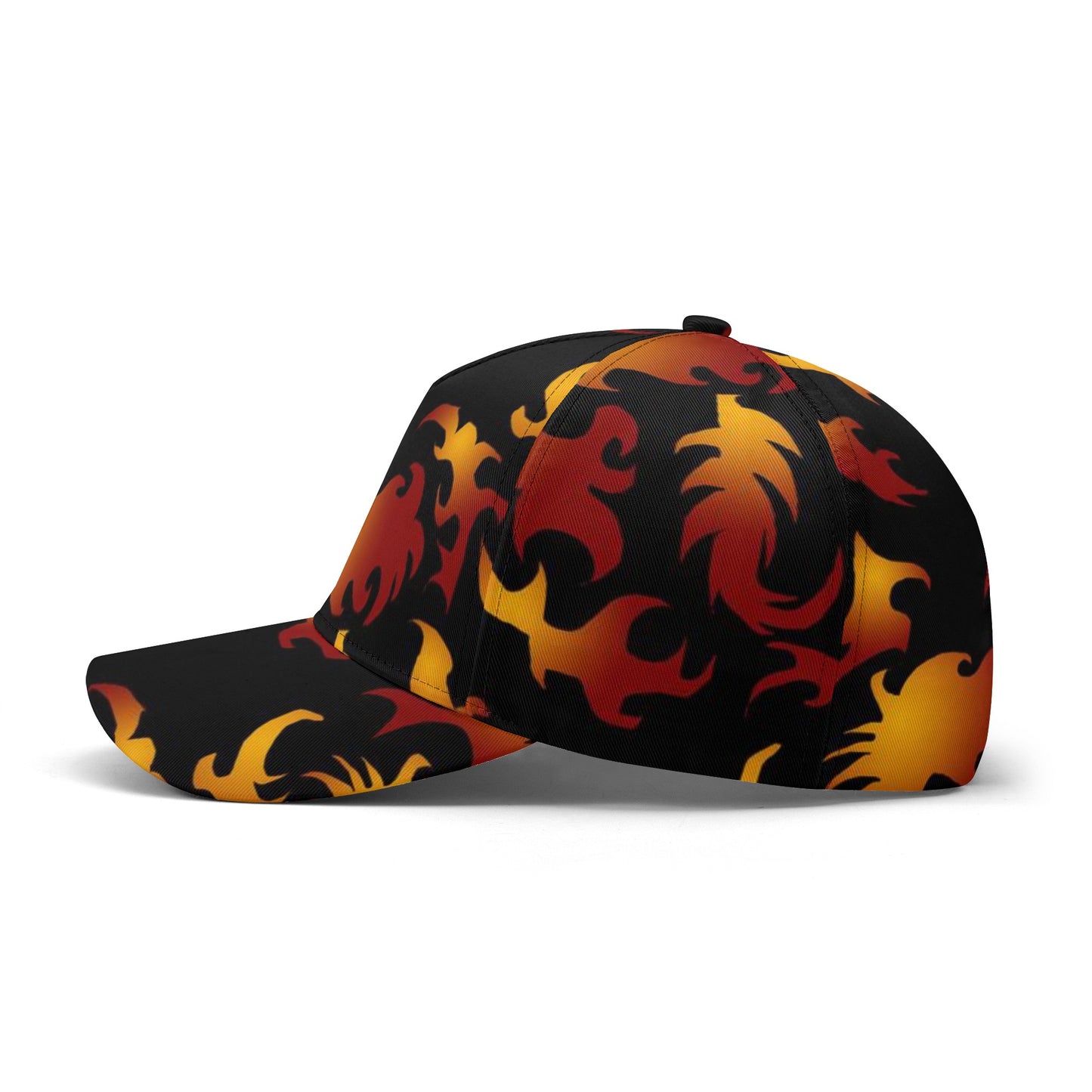 Abstract Flames Pattern All Over Printing Baseball Caps