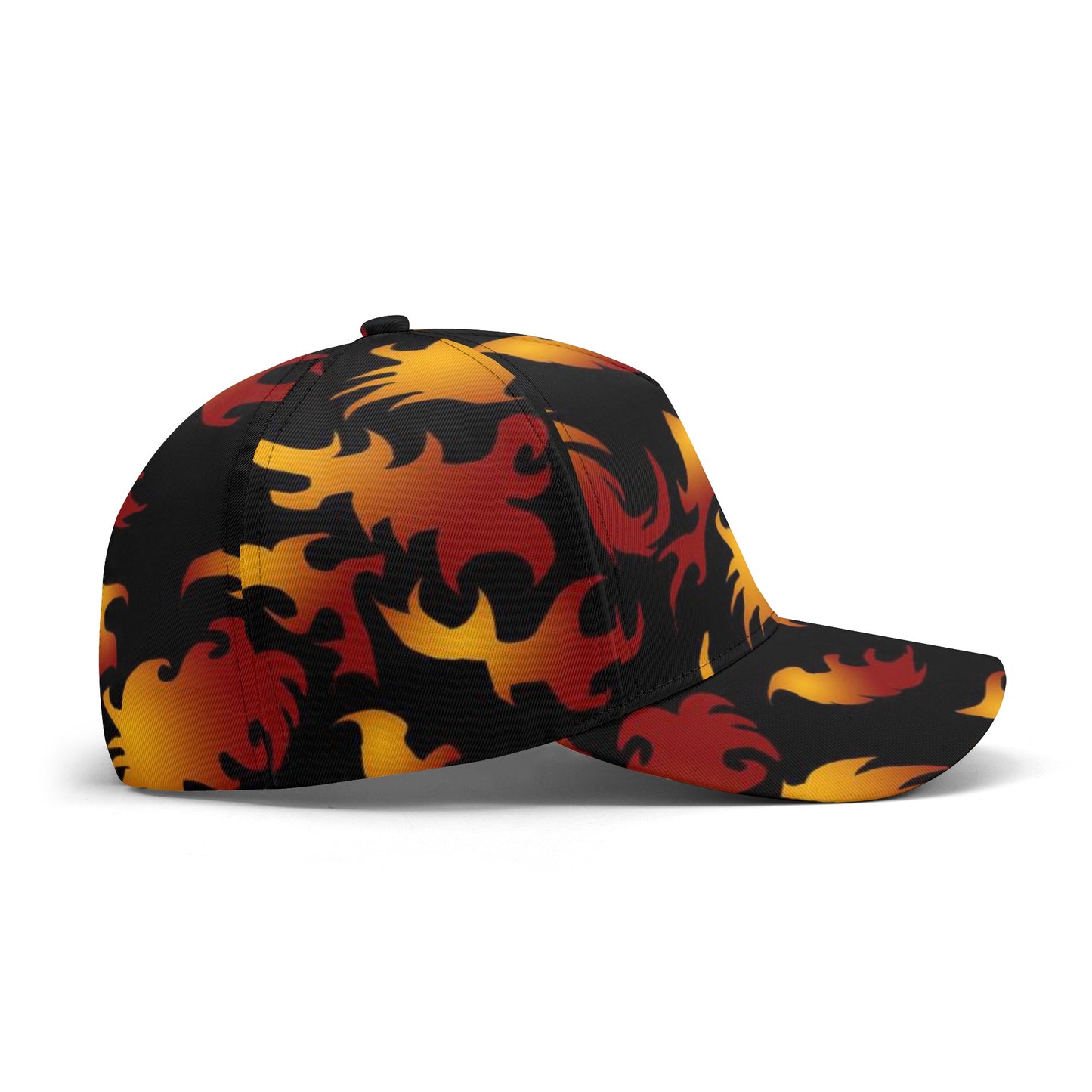 Abstract Flames Pattern All Over Printing Baseball Caps