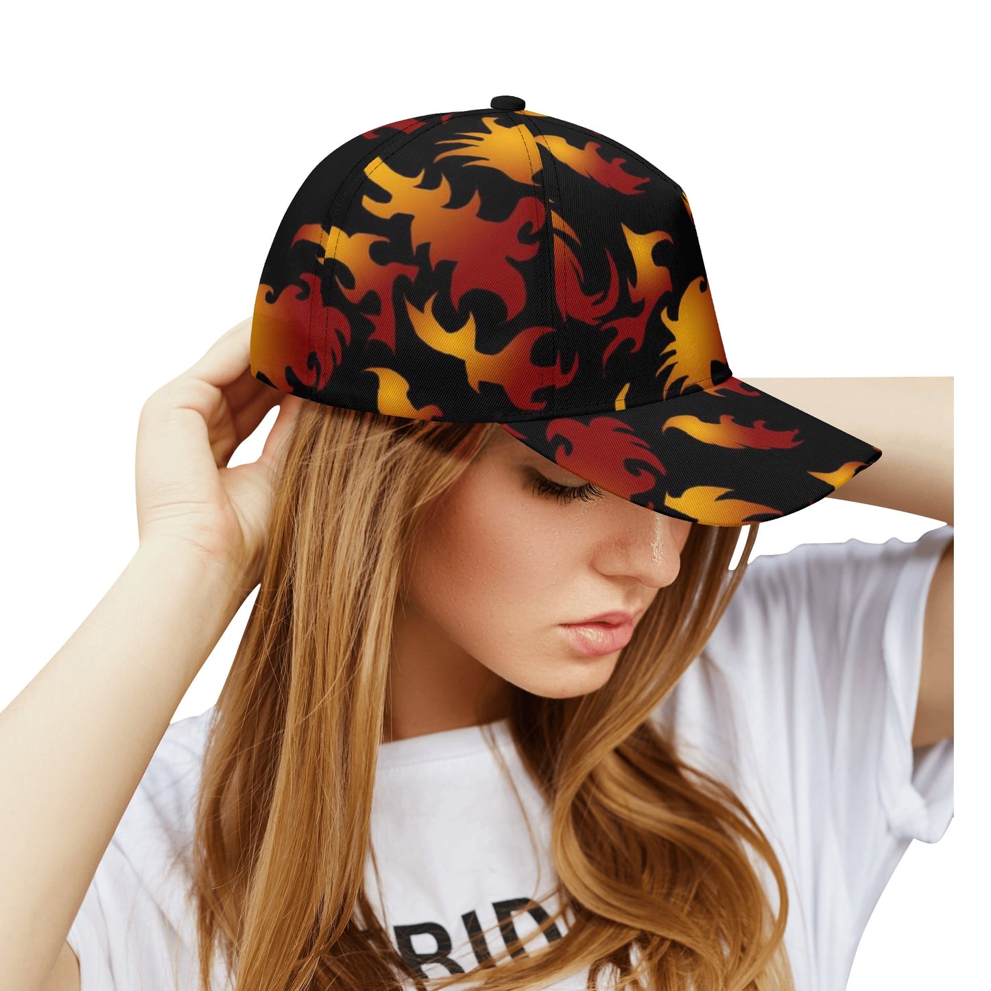 Abstract Flames Pattern All Over Printing Baseball Caps